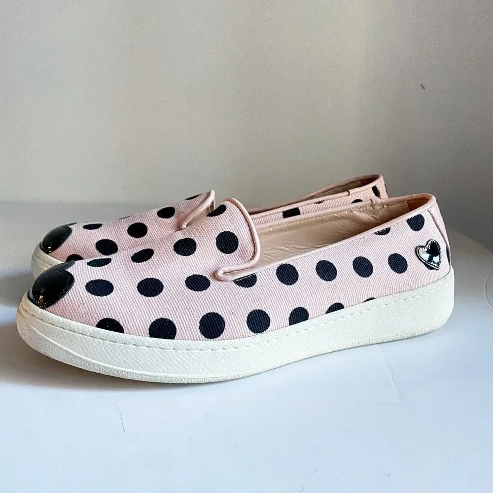 Hogan X Katie Grand Pink Polka Dot Slip on Sneakers 37 Italy